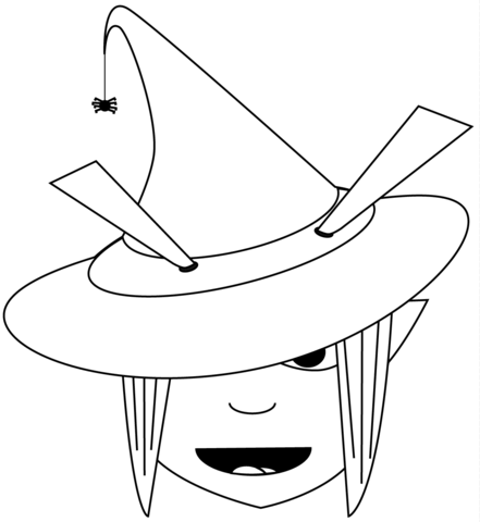 Witch Head Coloring Page